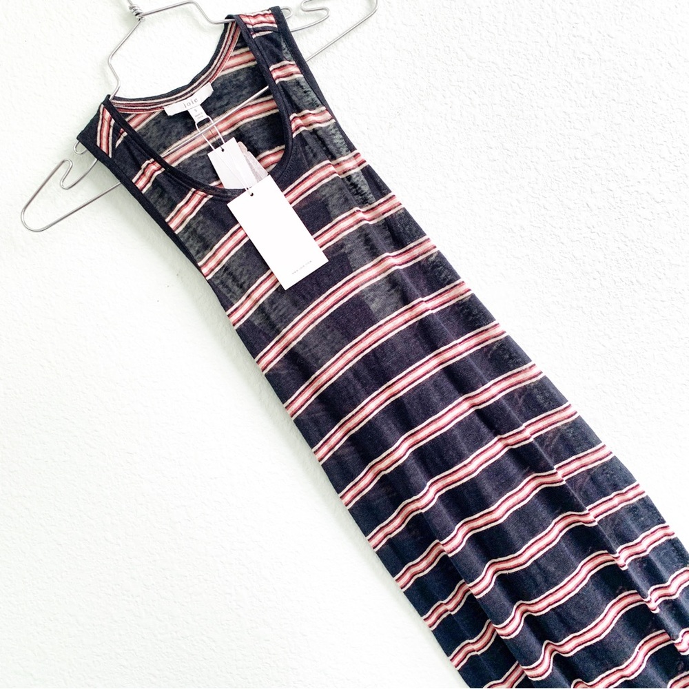 JOIE twisted tank shirt dress NWT stripes maxi Small linen sleeveless new